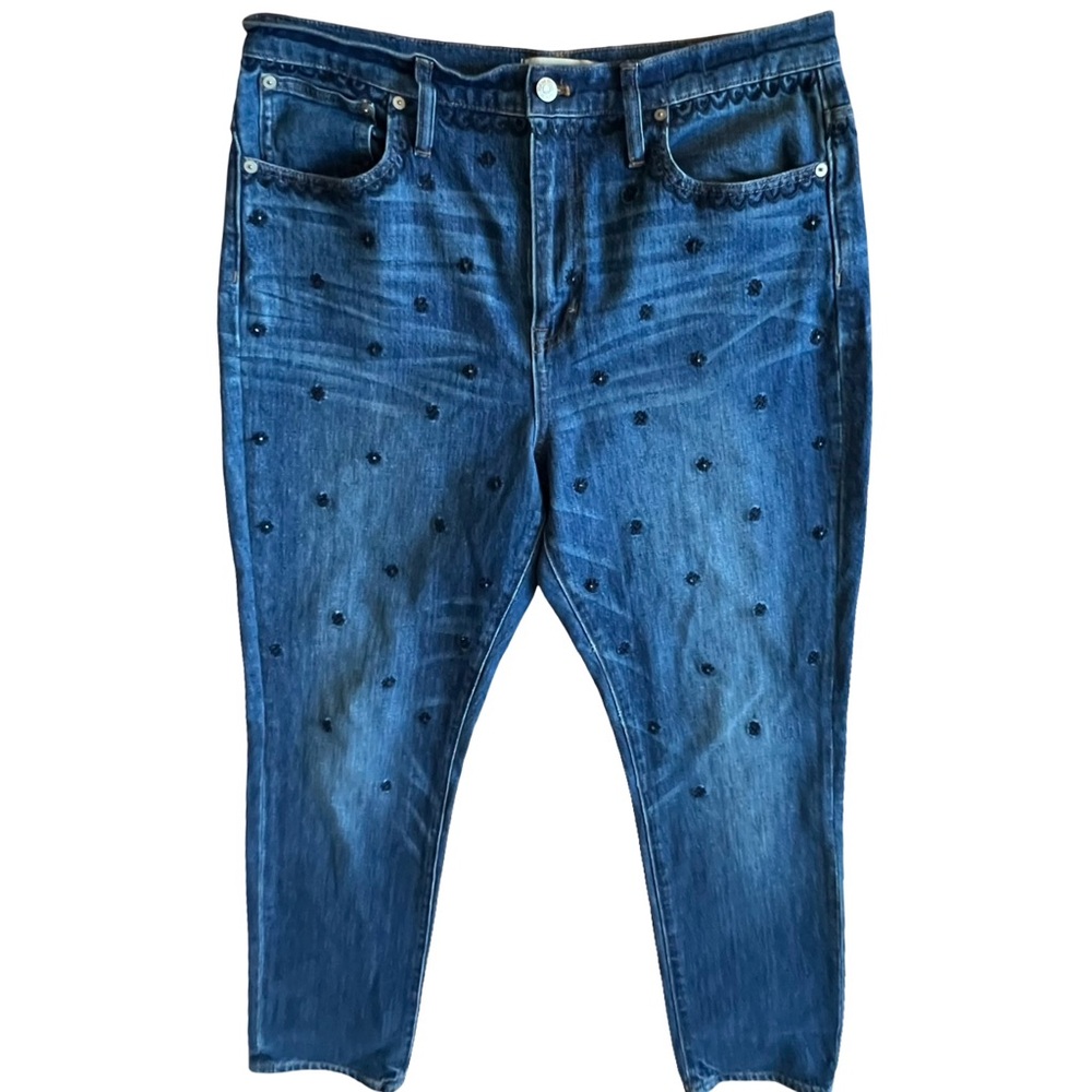 Madewell Denim Jeans with Blue Beaded Details